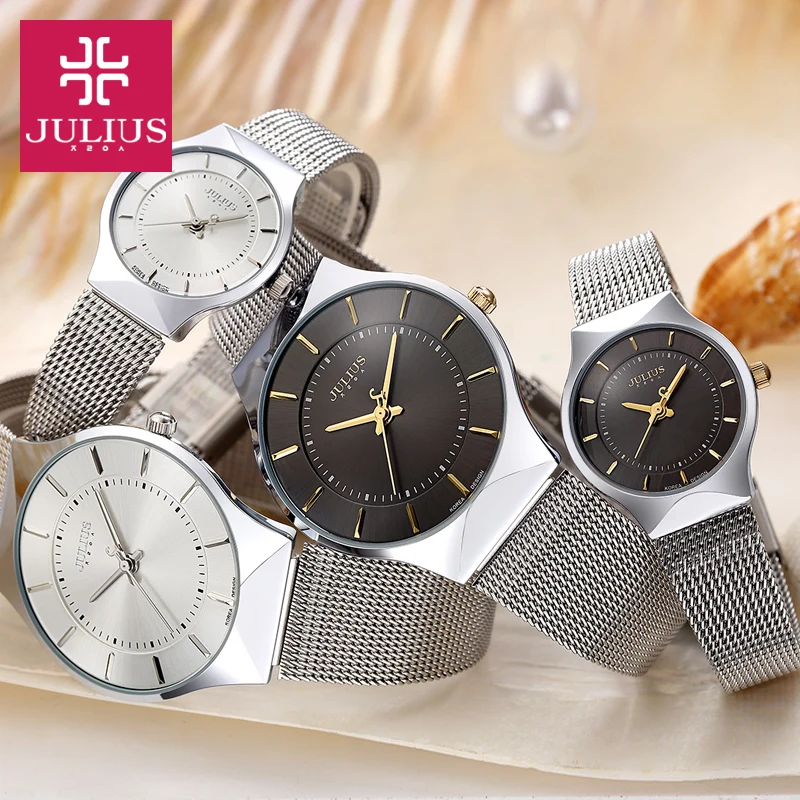 Часы MIYOTA кварцевые тонкие классические для влюбленных мужские и женские часы из