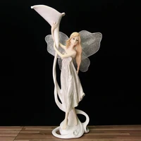 Resin Angel Doll Garden Flower Fairy Figurines Statues Decorative Sculpture Beautiful Girl Wedding Gifts Home Decoration