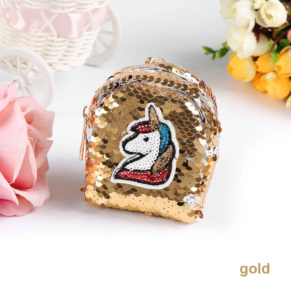Fashion Unicorn Sequin Coin Purses Keys Pouch Women Storage Money Bags Girls Mini Wallets Children Cute Purse Card Holder