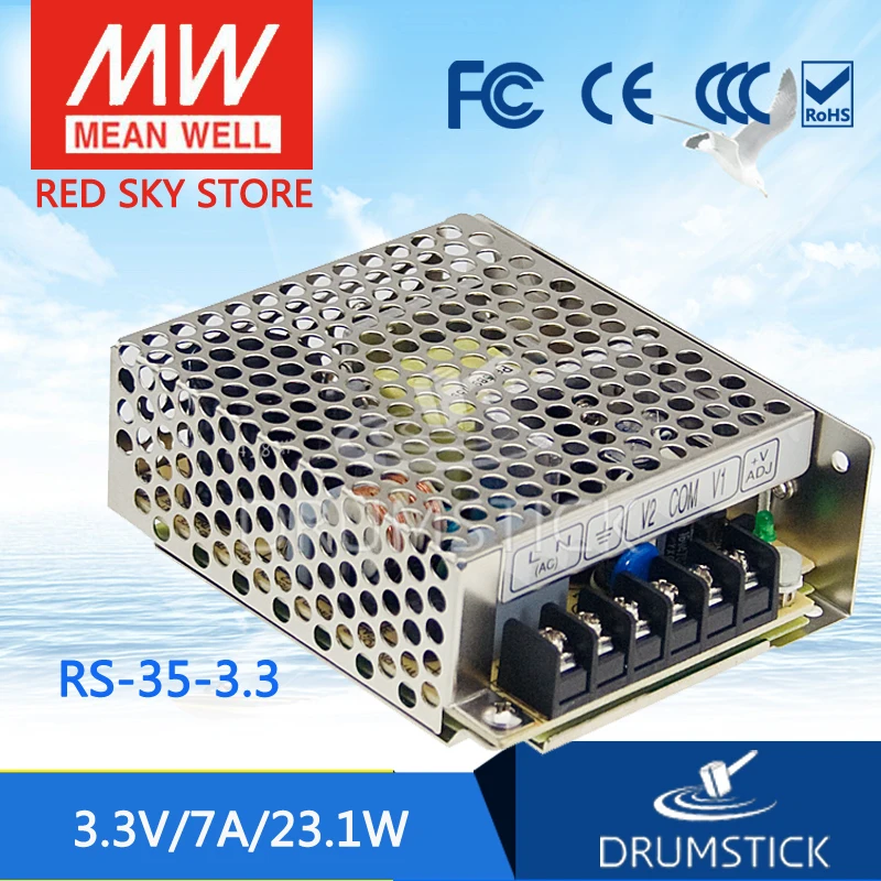 Steady MEAN WELL RS-35-3.3 3.3V 7A meanwell RS-35 3.3V 23.1W Single Output Switching Power Supply