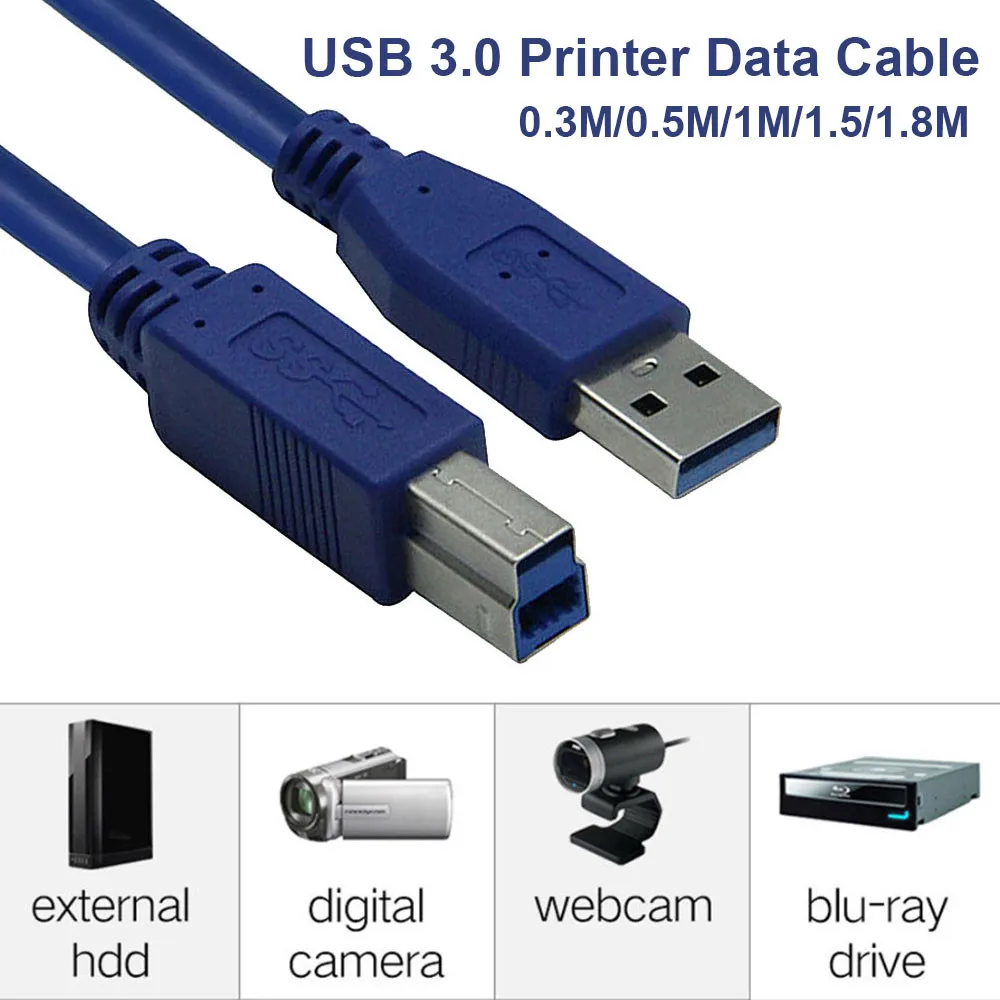 USB 3 0 кабель для принтера A Male to B DataCord высокоскоростной 3/0 5/1/1. 5/1. 8M 11 28|Кабели