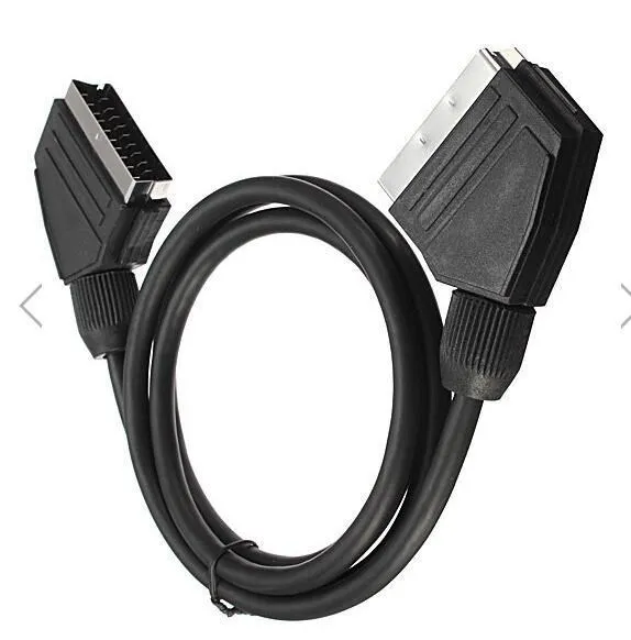Кабель Scart 21 контактный разъем черный свинцовый золотистый 1 5 м | Компьютеры и
