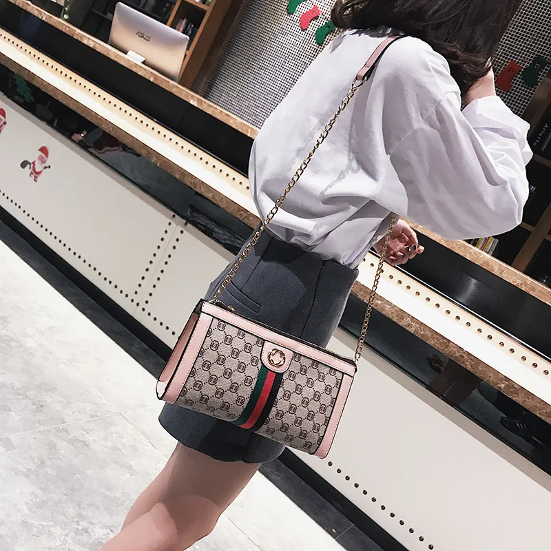 Роскошные Для женщин сумка сумки на ремне со вставками flroal цепи Crossbody Сумки из