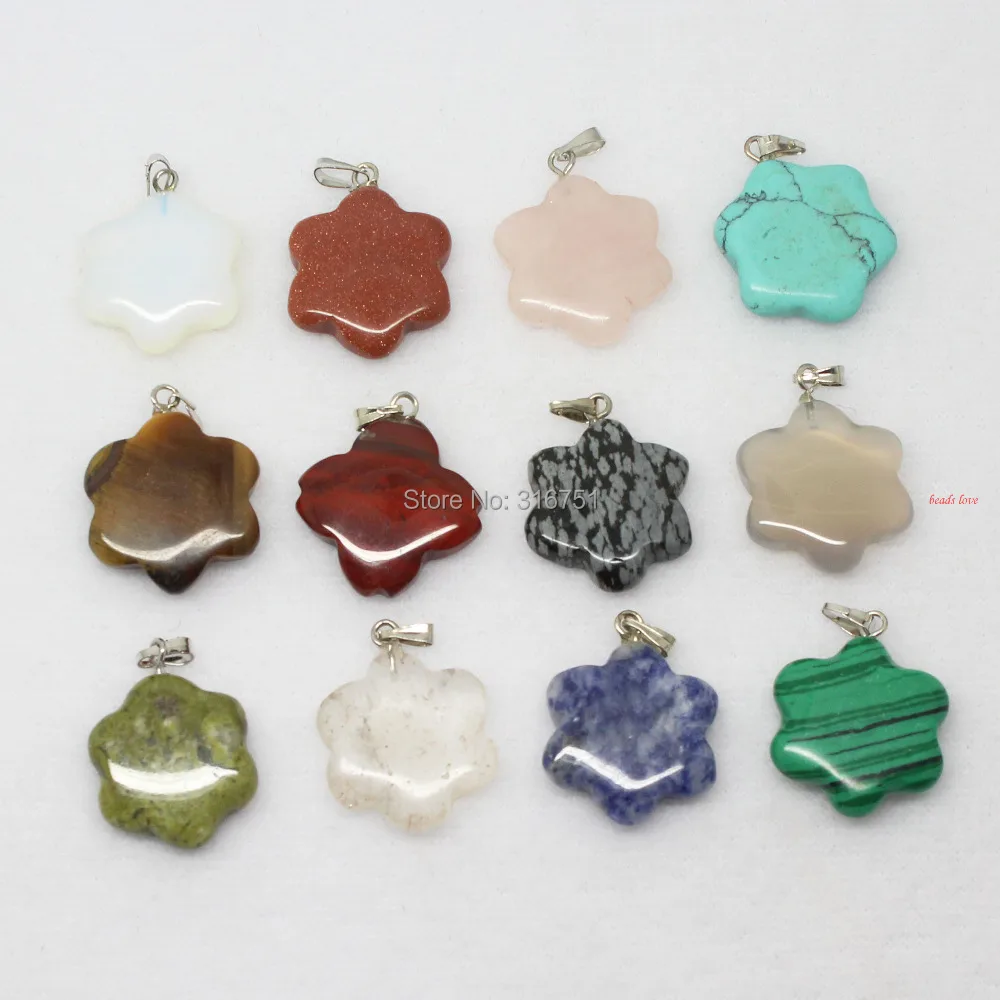 Hot Sale Wholesale Lots 12pcs Mix Multi-style Natural Stone Charms Finding Pendants Pick Size (w02538) Aa images - 6