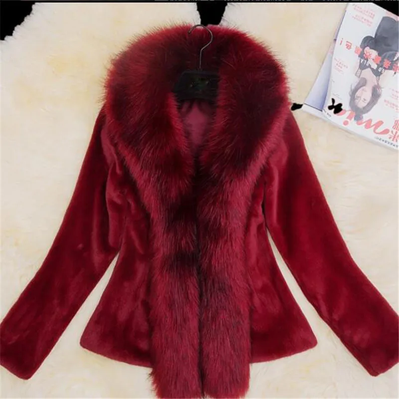 2018 New Autumn Winter Short Women's Faux Fur Jacket Fashion Slim Thin Coats Warm Large Size High end 317 | Женская одежда