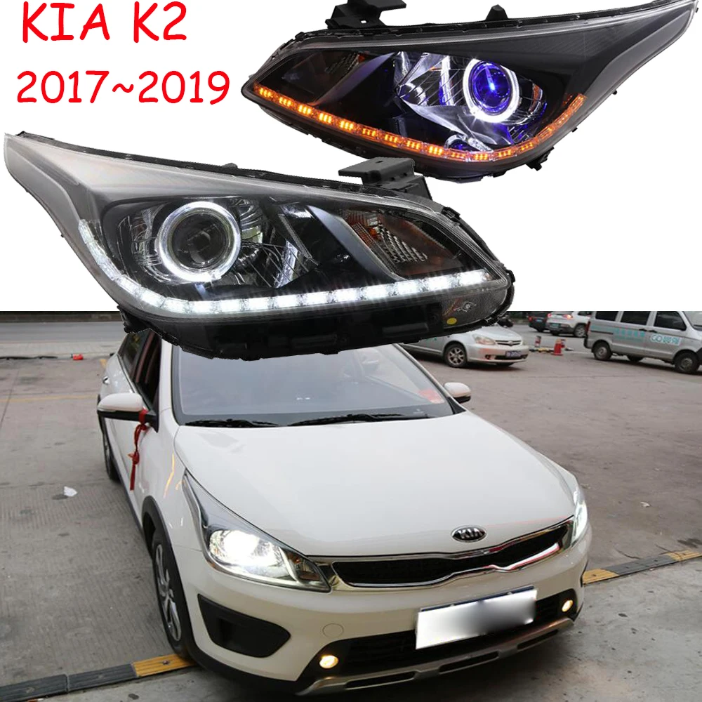 1set Bumper head lamp for KIA K2 Headlight~2019y car accessories,Front light for kia k2 rio headlamp fog