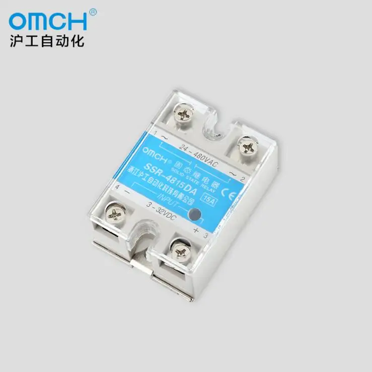 

SSR-4815DA 15A Однофазное твердотельное реле от 3-32VDC до 24-480VAC