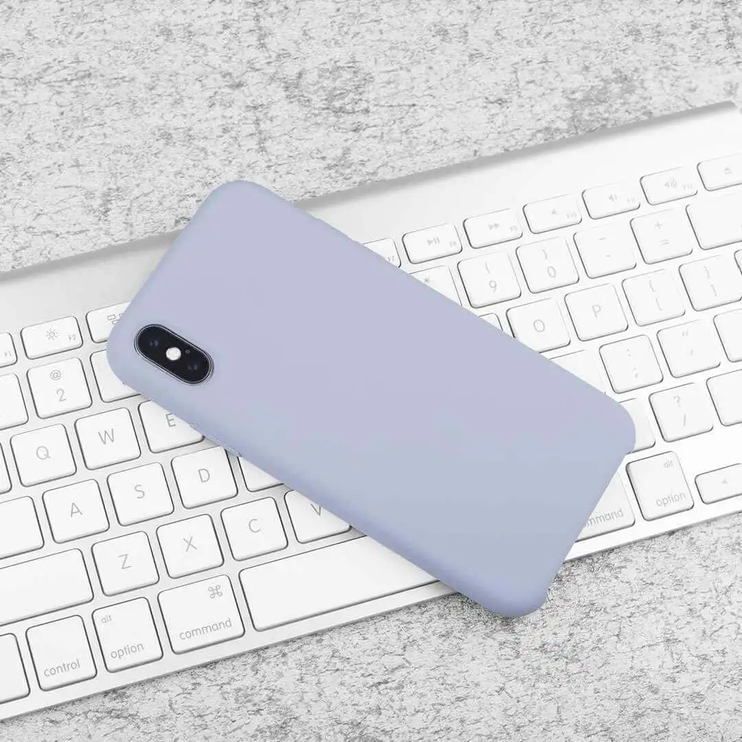 Жидкий силиконовый чехол для телефона Xiaomi удобный мягкий сенсорный карамельного