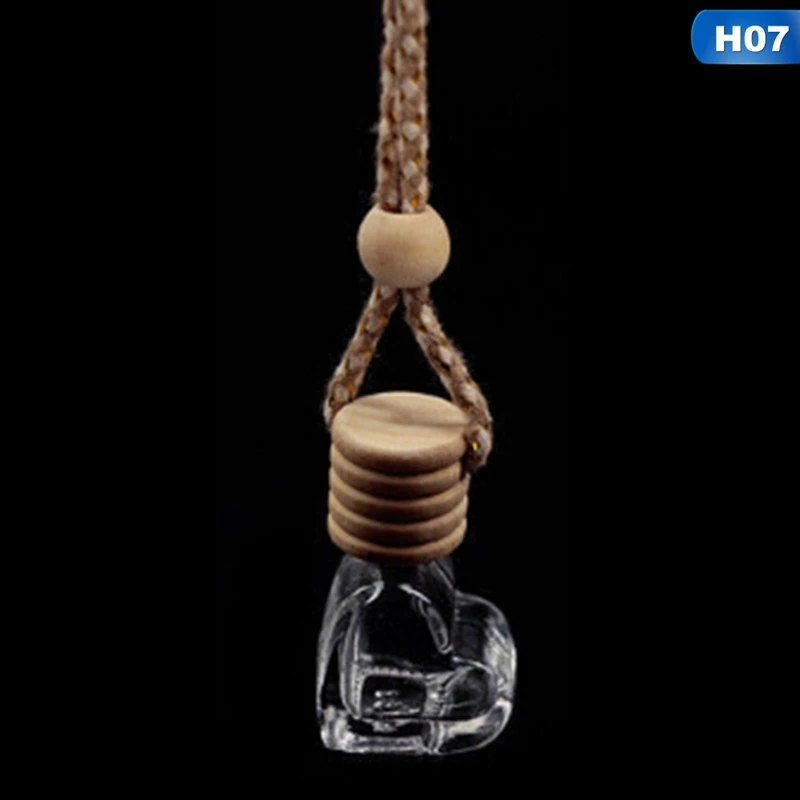 H07 Glass Clear Refillable Car Fragrance Perfume Air Freshener Hanging Bottle Car Perfume Empty Bottles - Название цвета: H07