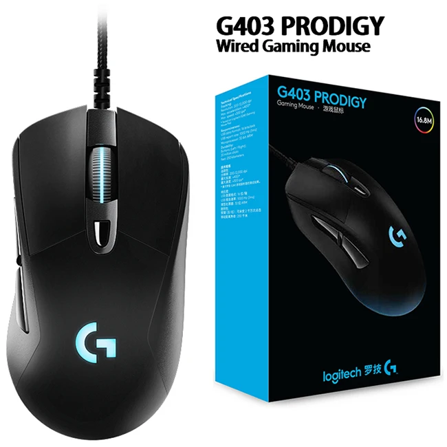 G403 Оригинальная мышь logitech G403/G502/MX518/G402/G302/G102/G300s Проводная игровая мышь с поддержкой настольного компьютера/ноутбука Windows 10/8/7 - Цвет: G403