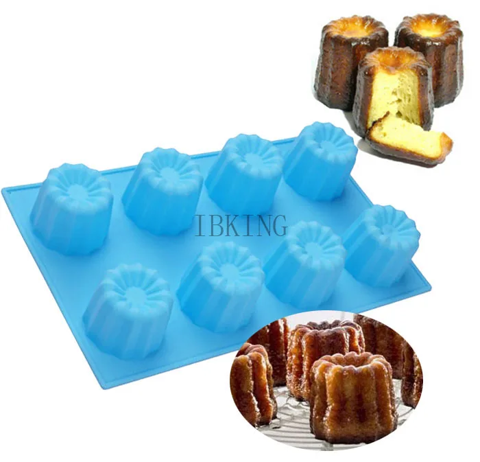 Slicon Cannele антипригарная 8-полость цветок Canneles силиконовая форма для выпечки