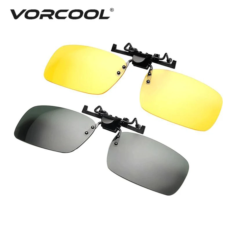 VORCOOL 1 шт. унисекс поляризованные солнцезащитные очки клип солнцезащитные очки для вождения ночного видения очки смола линзы автомобильные аксессуары