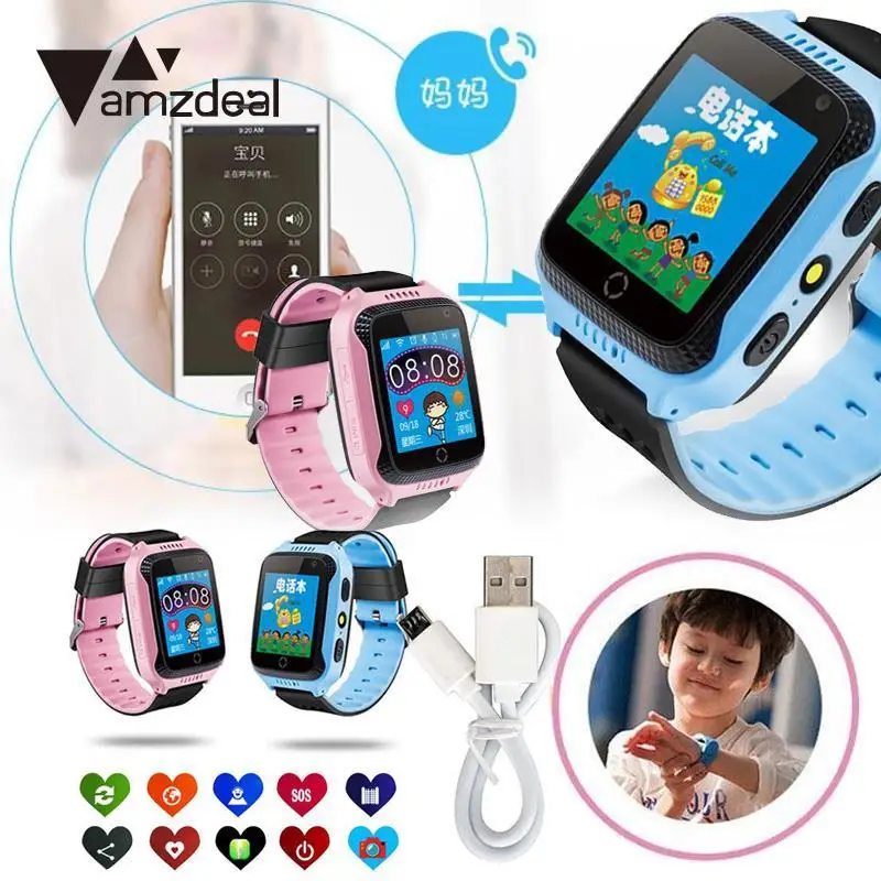 Amzdeal высокое качество 1 44 ''дюймовый смарт-часы трекер GPS SIM карта голосовой