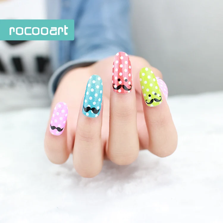 Rocooart Y5208 детские наклейки для ногтей Борода украшения Маникюрные в горошек