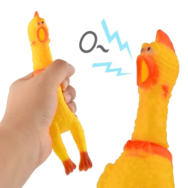 Новая Желтая резиновая игрушка для собак 32 см|novelty chicken|toy funsquawking rubber chicken |