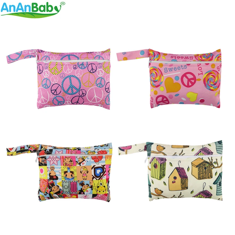 Водонепроницаемый мини-подгузник AnAnbaby 4 шт. с принтом на молнии | Мать и ребенок