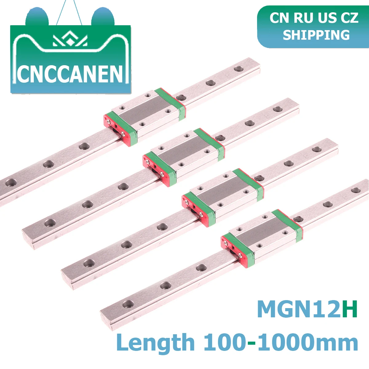 

CNC Parts MGN12 100 350 450 500 800 1000mm Miniature Linear Rail Slide 4PCS MGN Linear Guide + 4PCS MGN12H Carriage 3D Printer