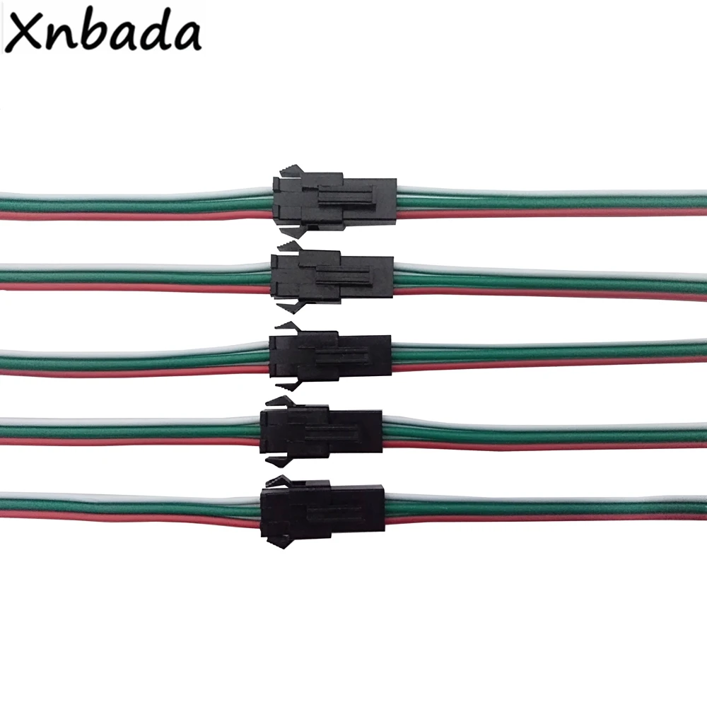 10 пар 10 см 3Pin JST разъем женский и мужской Led JST Разъемы, 22AWG красный зеленый и белый провода для WS2811 WS2812B RGB светодиодные ленты