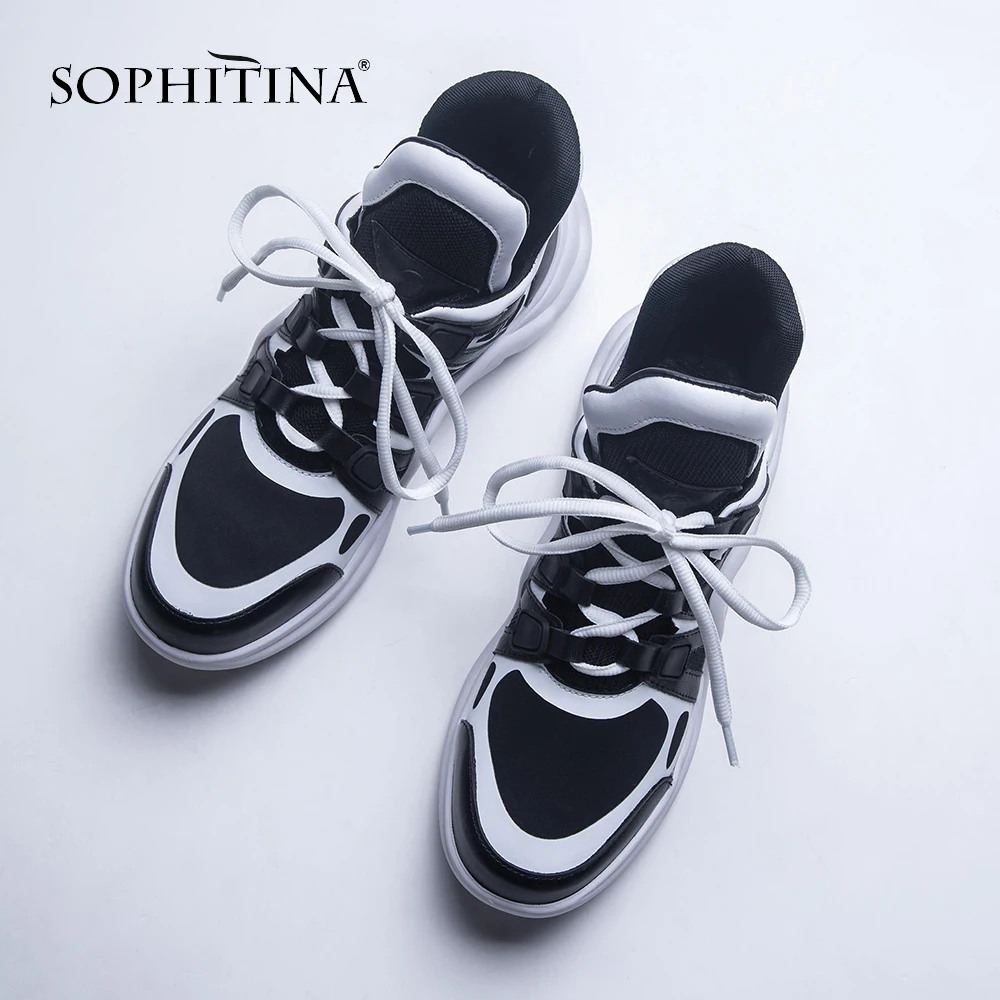 SOPHITINA/стильные женские кроссовки с круглым носком Повседневная обувь для