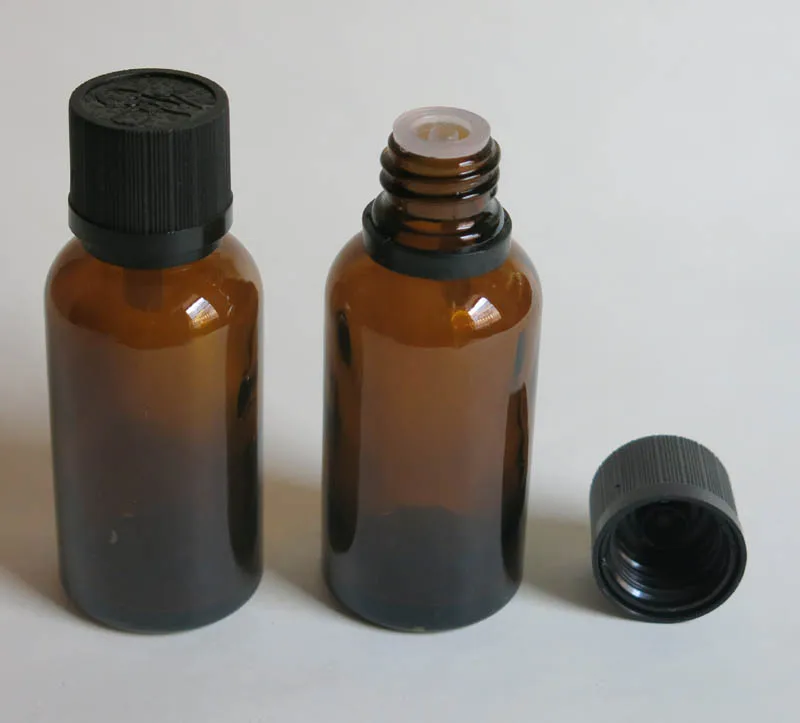100 шт. Оптовая продажа Детское нижнее белье 1 Oz Янтарная стеклянная бутылка с