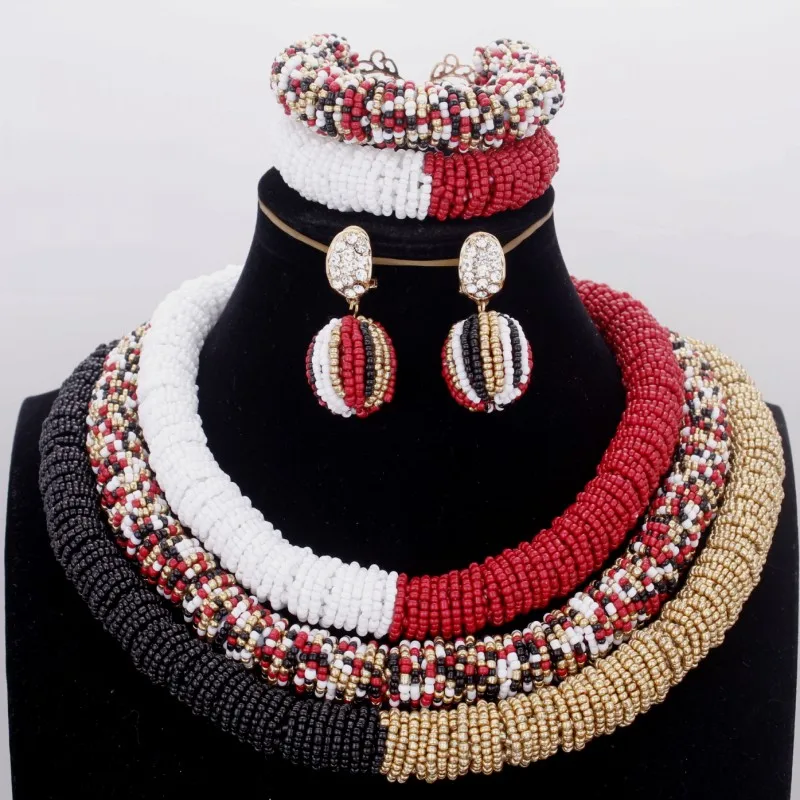 Женский комплект украшений DUDO дизайнерский из ожерелья и сережек с браслетом в