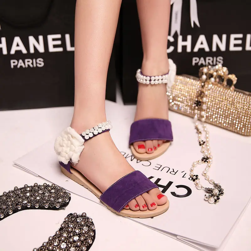 2017 Новые Моды для Женщин Сандалии Низкой Плоской Пятки Стекаются лодыжки Ремень