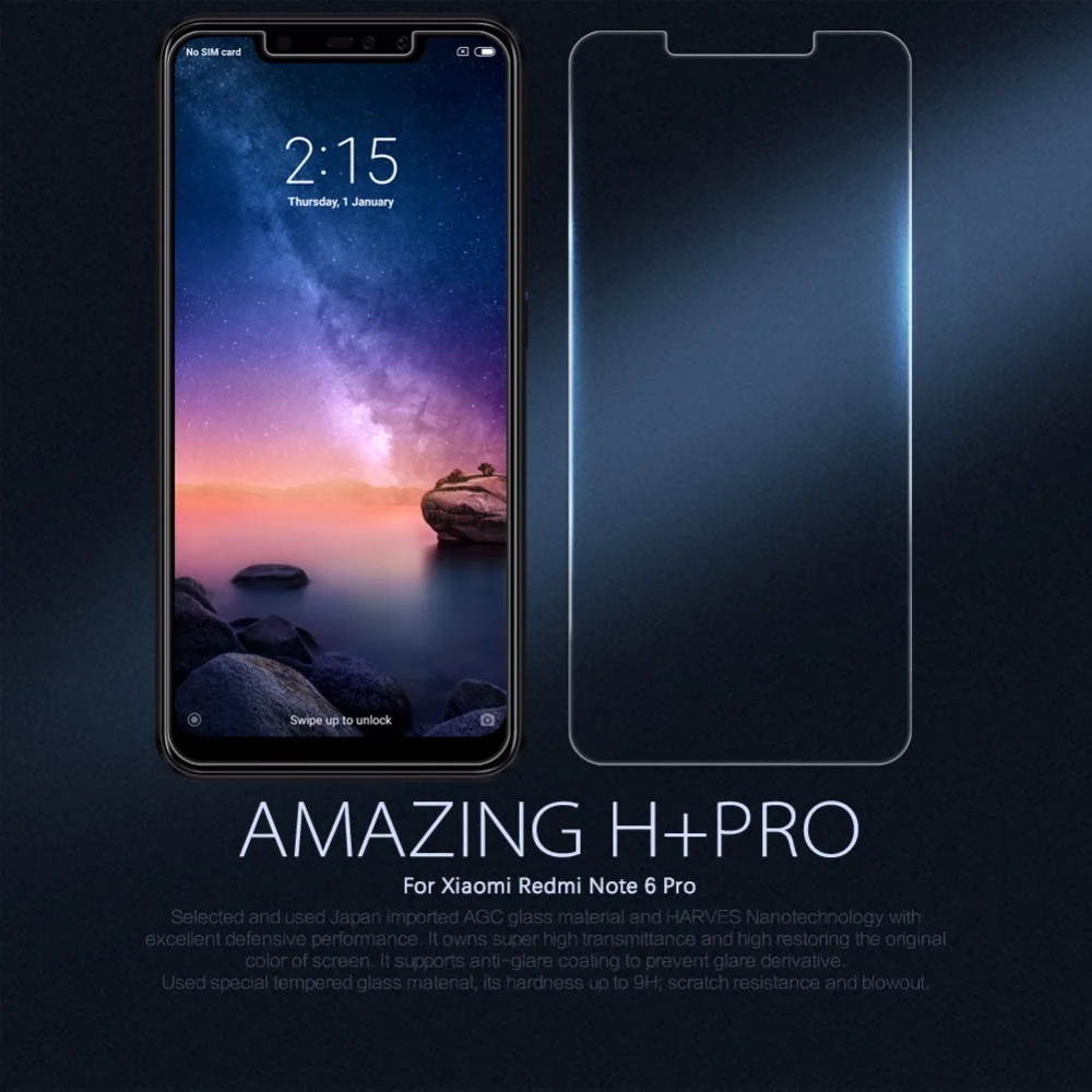 Для Xiaomi Redmi Note 6 Pro Защитная пленка для экрана Nillkin стеклянная анти-взрыв
