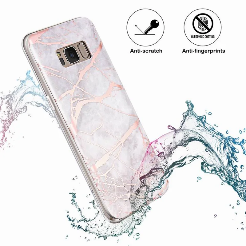 Lightning Pattern Marble Soft TPU Shockproof Protective Cover for Samsung S8 plus Slim Stone Design Phone Case |