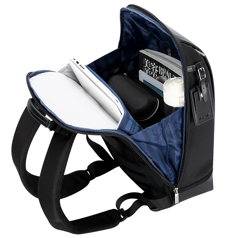 bopai shell shape business mens office work backpack usb charge cool male leather daypack backpack mens shoulder bags for work free global shipping