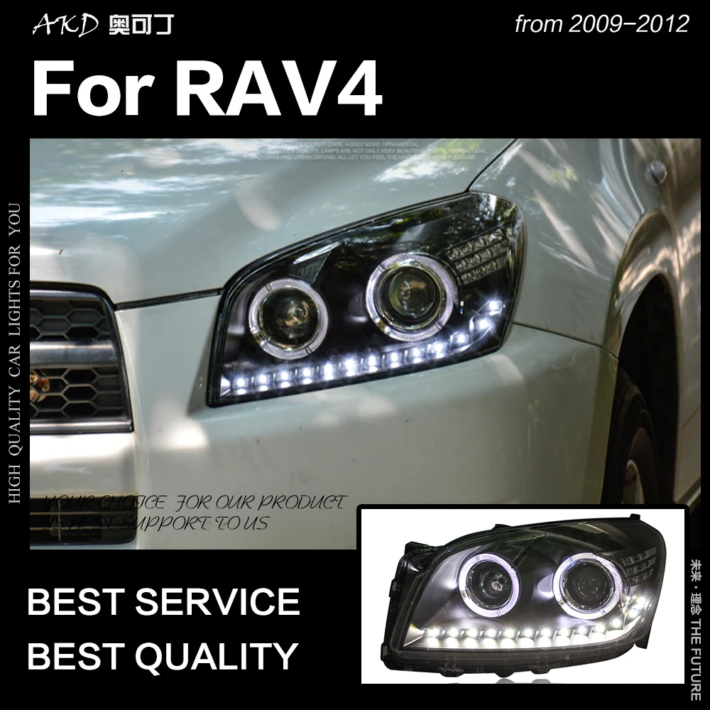 AKD автомобильный Стайлинг Головной фонарь для Toyota RAV4 фары 2010-2013 Rav4 светодиодный фонарь светодиодный сигнал DRL Hid Bi Xenon автомобильные аксессуары
