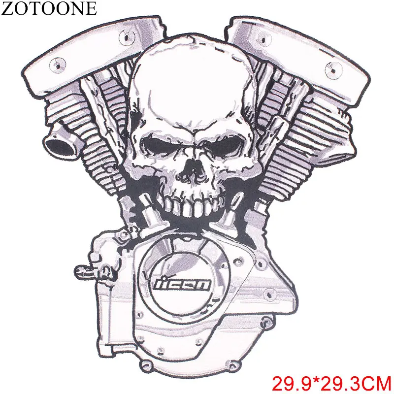 Крутые большие нашивки ZOTOONE с черепом мотоциклетные крыльями Байкерский значок