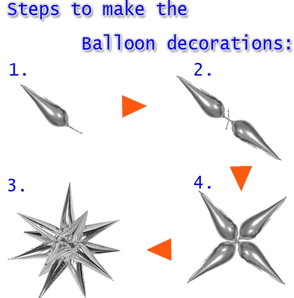 Самодельные воздушные шары из фольги в виде взрывоопасной звезды большой размер