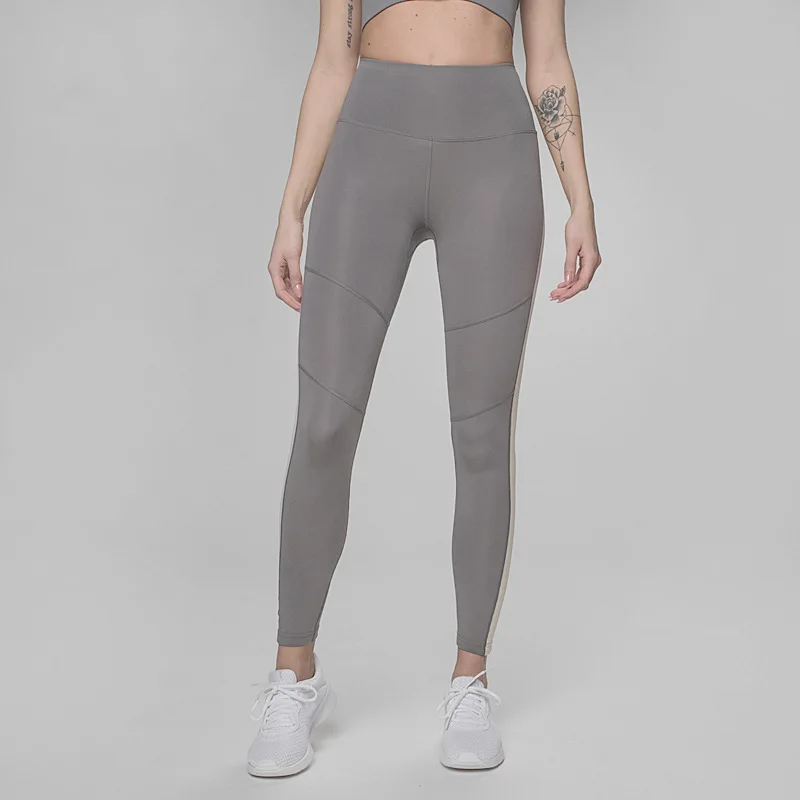 Activewear с высокой талией для фитнеса женские лекинсы штаны модный пэчворк в