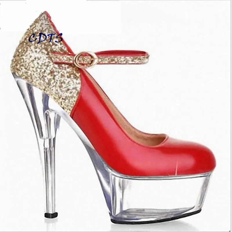 Женские туфли-лодочки на шпильке 15 см с круглым носком | Обувь