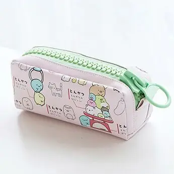 Милый мультфильм PU кожаный школьный пенал коробка для мальчиков и девочек Kawaii ручка сумка корейский tatiery сумка для хранения офисные принадлежности подарок для детей - Цвет: Pink