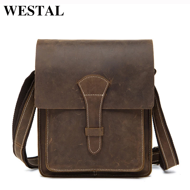 WESTAL сумка мужская через плечо натуральная кожа маленькая больная сумки мужские
