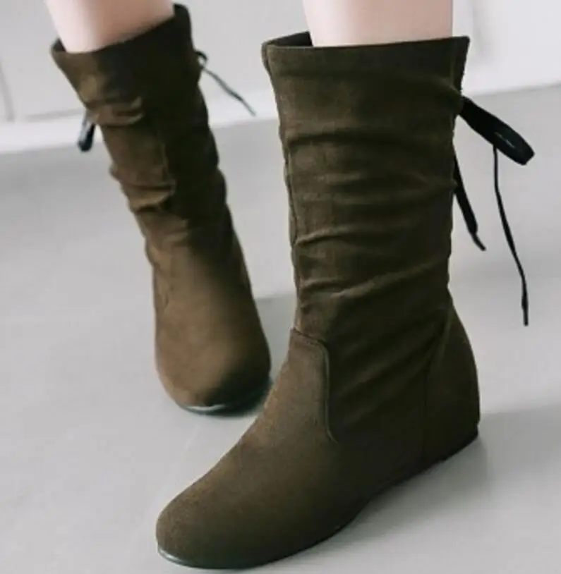 Женская обувь Chaussure Zapatos Mujer Sapato Ботинки до середины икры на высоком массивном