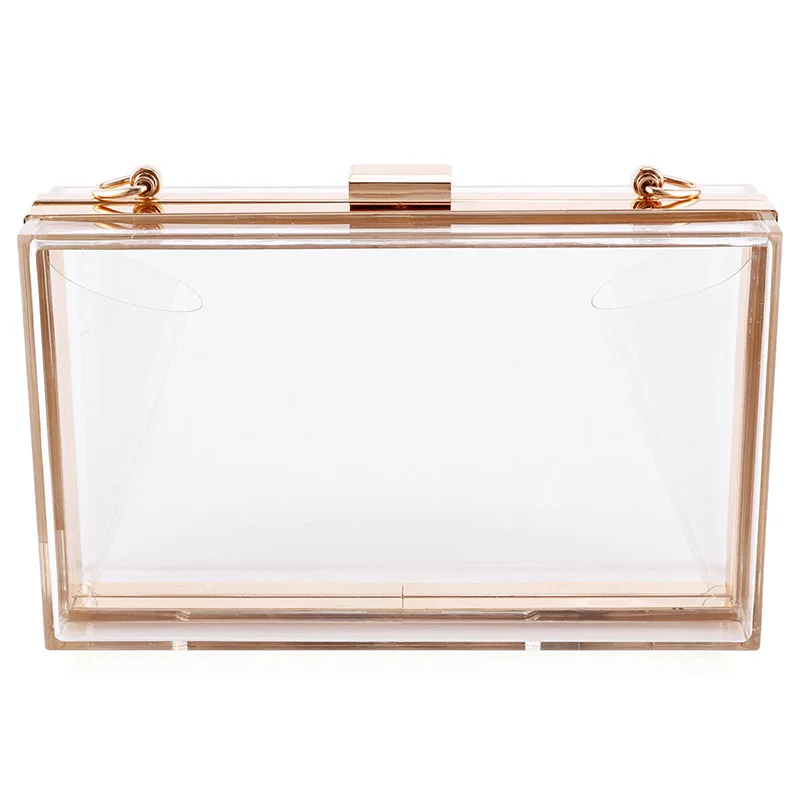 Женская прозрачная акриловая сумка через плечо вечерняя сумочка с ремешком на