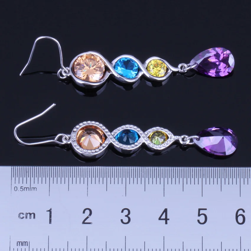 Ангельские капли воды Multigem многоцветный коричневый кубический цирконий