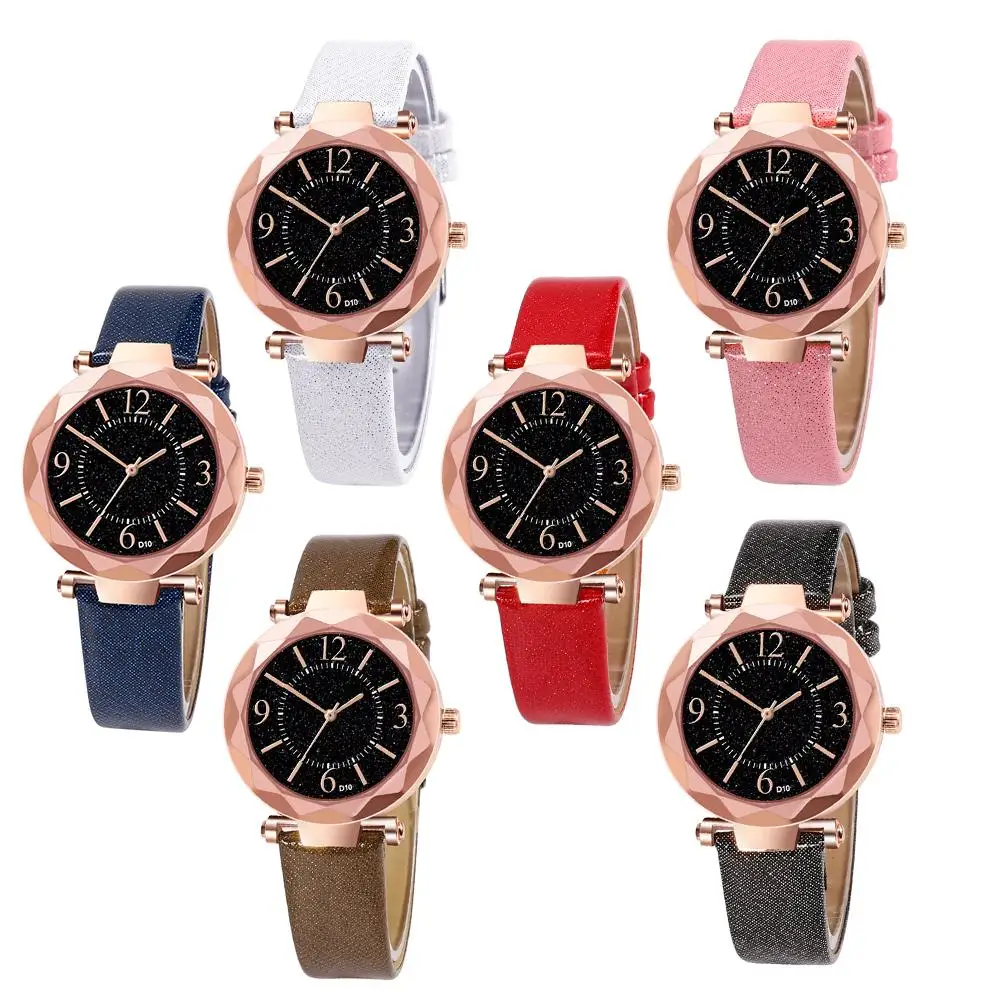 Женские кварцевые часы с роскошным ремешком повседневные розовое золото