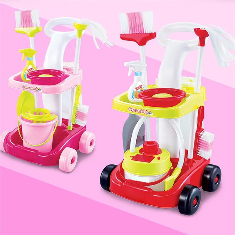 Набор детских игрушек для уборки набор дома девочек розовый комплект ролевых игр
