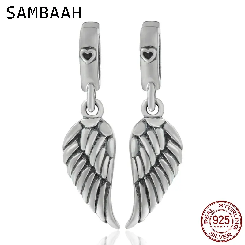 Фото Подвеска Ангел Sambaah 1 пара подвеска крыло кулон 925 античное серебро бусины в форме
