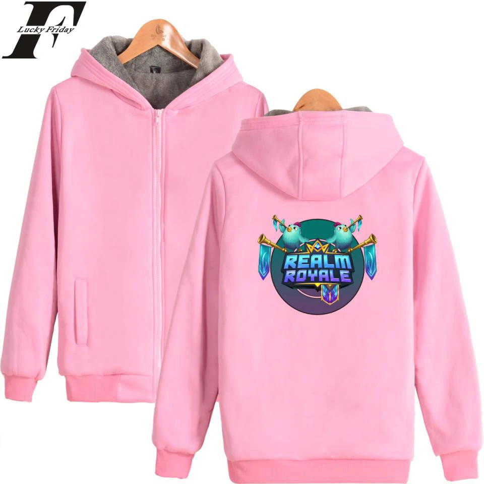 

Realm Royale Thicken Hoodies Zipper Hot Survival Game Hoodies Winter Sweatshirts Style Casual Clothes Plus Size 4XL