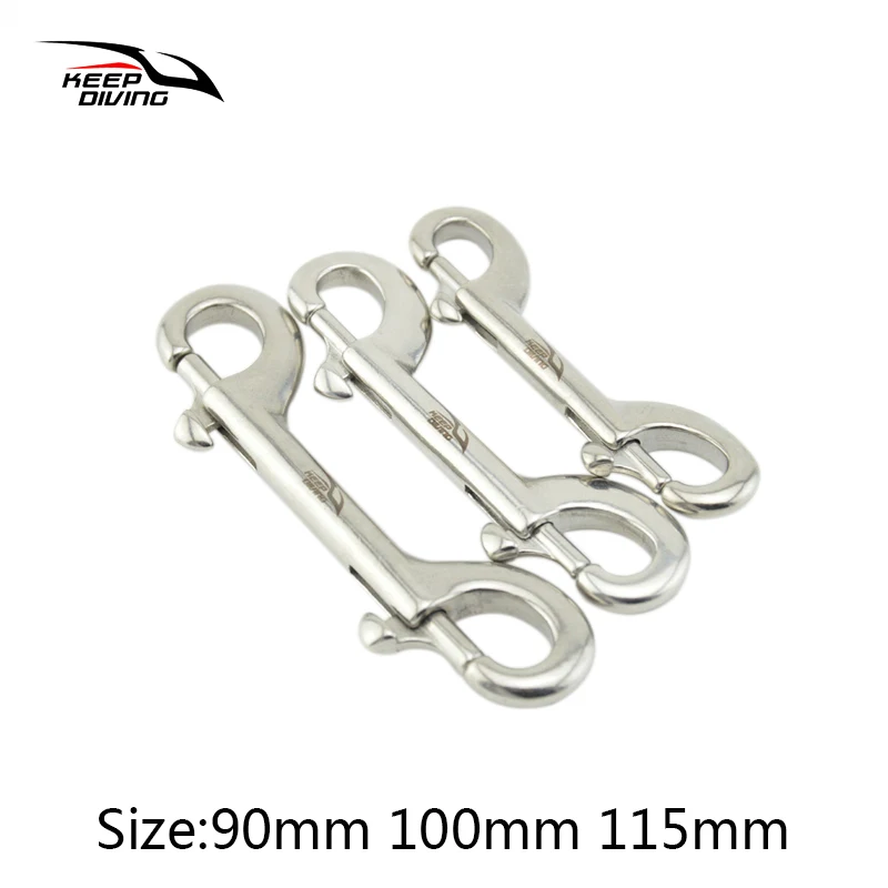 

3 PCS/Lot 316 Stainless Steel Scuba Diving Double Ended Hook BCD Snap Hook Clip Bolt kit Quick Draw 90MM/100MM/115MM=
