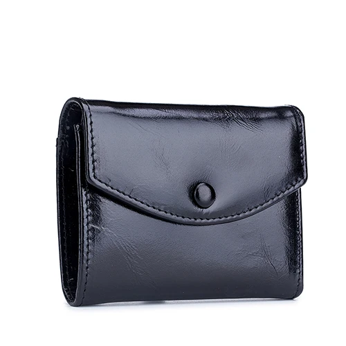Black COMFORSKIN короткие Для женщин кошельки натуральная масло воском кожи женская обувь на молнии кошелек, портфель, женская обувь фирменного дизайна складывающийся втрое бумажник портмоне - Цвет: Black