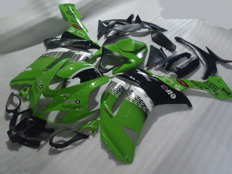Комплект обтекателей для мотоцикла KAWASAKI Ninja ZX6R 636 07 08 ZX 6R 2007 2008 ABS зеленый и черный