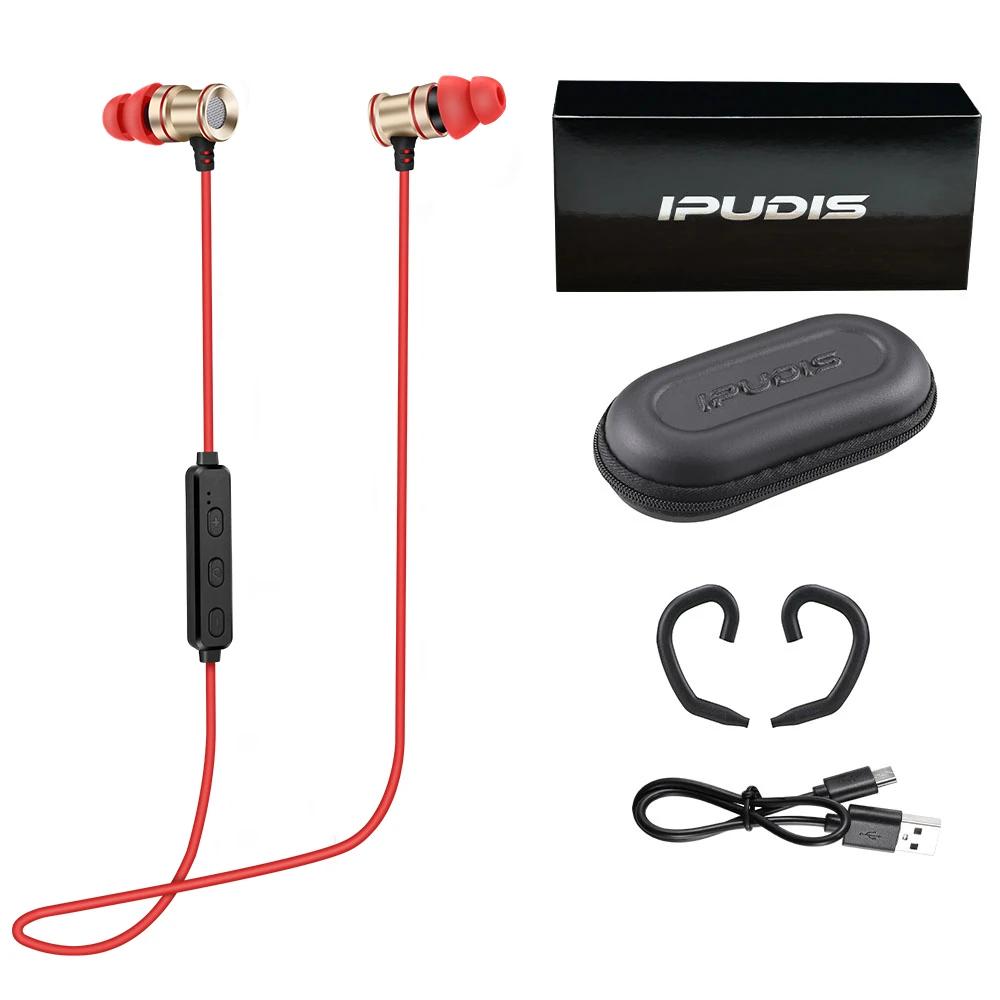 IPUDIS магнитные наушники Bluetooth Спортивные Беспроводные металлическая