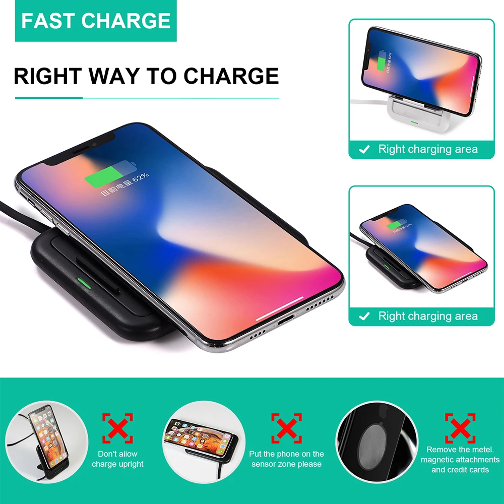 Ascromy алюминиевое Беспроводное зарядное устройство для iPhone X XS Max XR 8 Plus Samsung S8 S9 Note 9