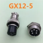 1pcs GX12 5 Pin Male  Female 12mm Wire Panel Connector Aviation Plug L91 GX12 Circular Connector Socket Plug Free Shipping