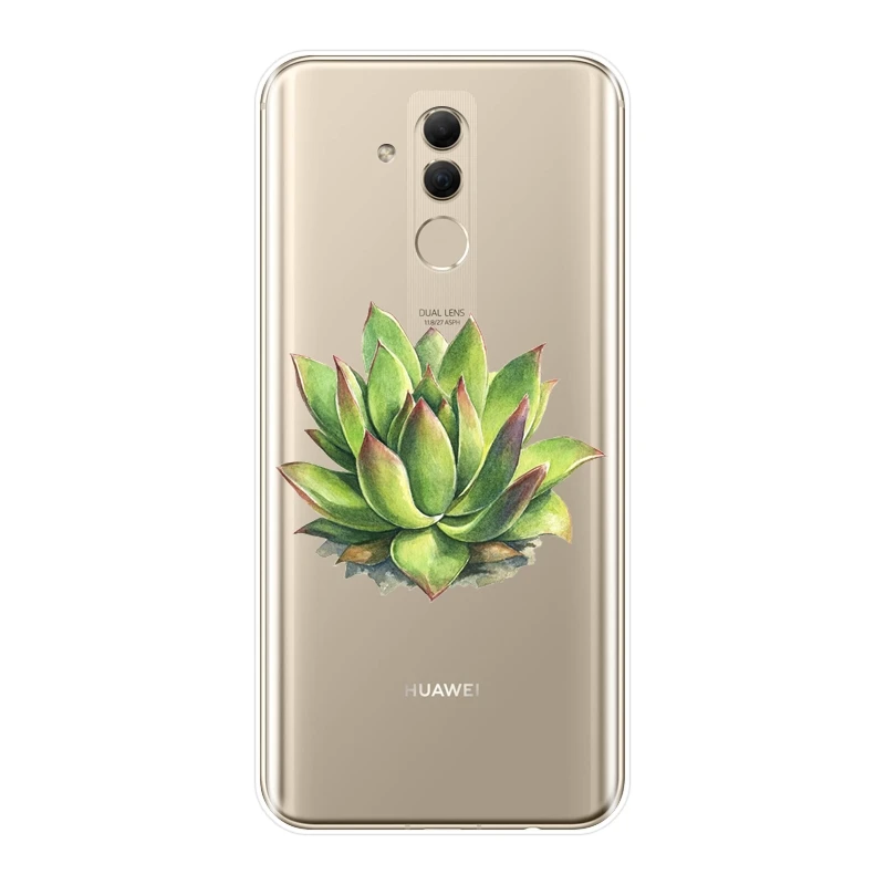 Задняя крышка для Huawei Mate 9 10 20 Pro Flower Succulent Cactus Plants силиконовый мягкий чехол